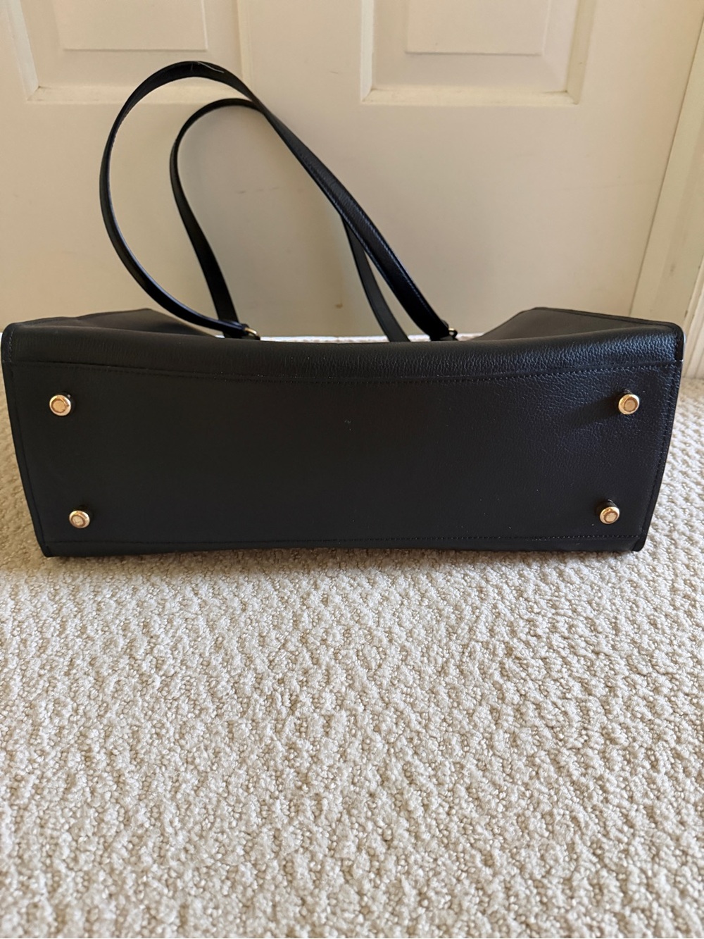Coach Black Leather Tote with Red Accent - Picture 6 of 6